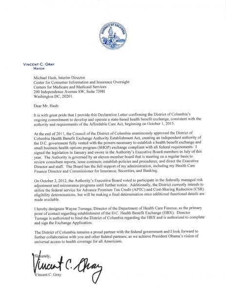 Declaration letter
